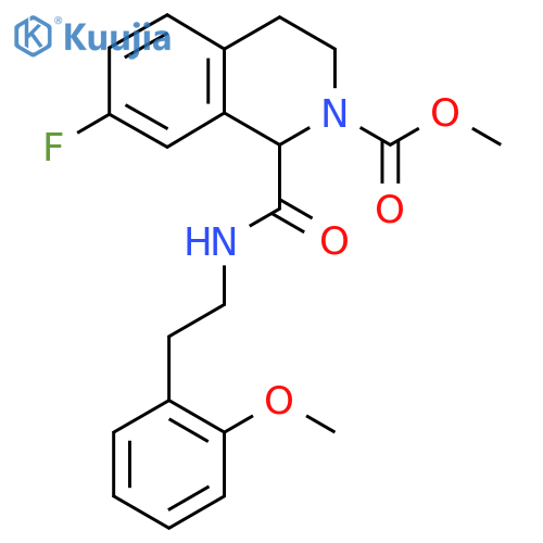methyl 7-fluoro-1-{2-(2-methoxyphenyl)ethylcarbamoyl}-1,2,3,4-tetrahydroisoquinoline-2-carboxylate structure