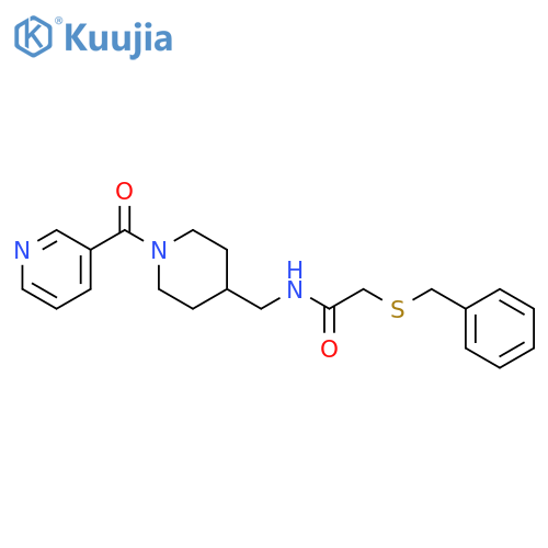 2-(benzylsulfanyl)-N-{[1-(pyridine-3-carbonyl)piperidin-4-yl]methyl}acetamide structure
