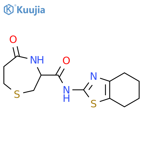 5-oxo-N-(4,5,6,7-tetrahydro-1,3-benzothiazol-2-yl)-1,4-thiazepane-3-carboxamide structure