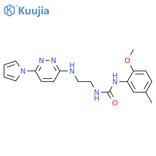 1-(2-methoxy-5-methylphenyl)-3-(2-{[6-(1H-pyrrol-1-yl)pyridazin-3-yl]amino}ethyl)urea structure