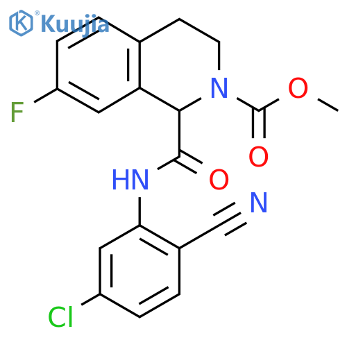 methyl 1-[(5-chloro-2-cyanophenyl)carbamoyl]-7-fluoro-1,2,3,4-tetrahydroisoquinoline-2-carboxylate structure