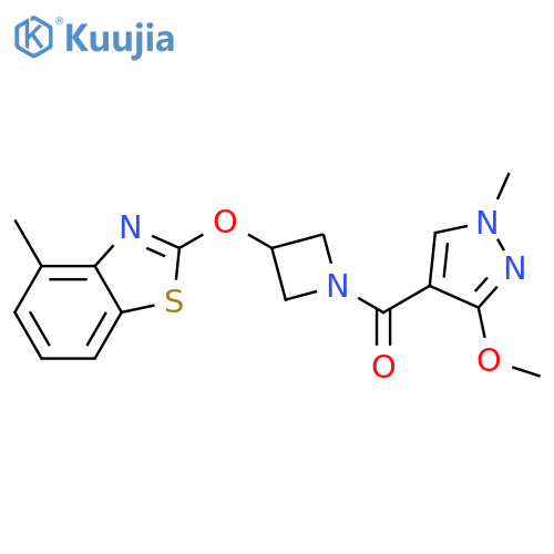 2-{[1-(3-methoxy-1-methyl-1H-pyrazole-4-carbonyl)azetidin-3-yl]oxy}-4-methyl-1,3-benzothiazole structure