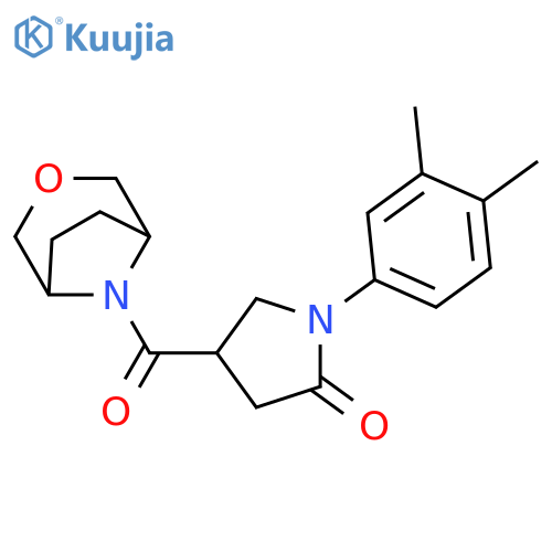 1-(3,4-dimethylphenyl)-4-{3-oxa-8-azabicyclo[3.2.1]octane-8-carbonyl}pyrrolidin-2-one structure
