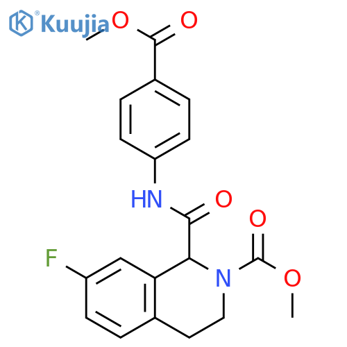 methyl 7-fluoro-1-{[4-(methoxycarbonyl)phenyl]carbamoyl}-1,2,3,4-tetrahydroisoquinoline-2-carboxylate structure
