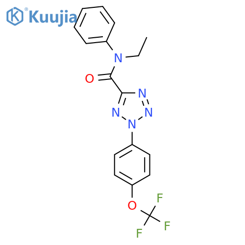N-ethyl-N-phenyl-2-4-(trifluoromethoxy)phenyl-2H-1,2,3,4-tetrazole-5-carboxamide structure
