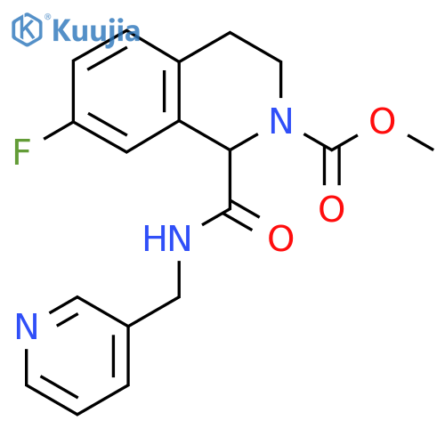 methyl 7-fluoro-1-{(pyridin-3-yl)methylcarbamoyl}-1,2,3,4-tetrahydroisoquinoline-2-carboxylate structure