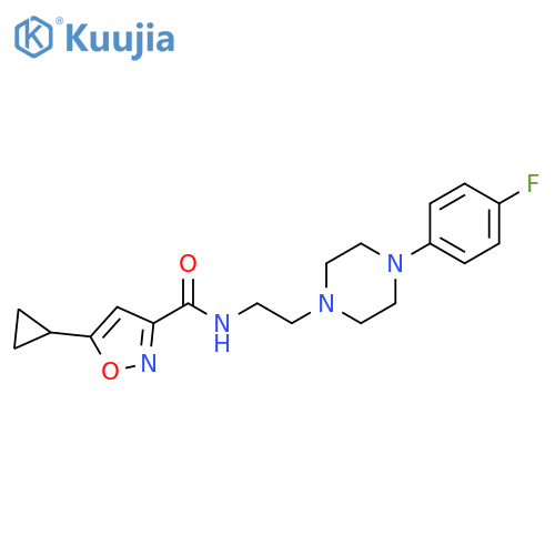 5-cyclopropyl-N-{2-[4-(4-fluorophenyl)piperazin-1-yl]ethyl}-1,2-oxazole-3-carboxamide structure