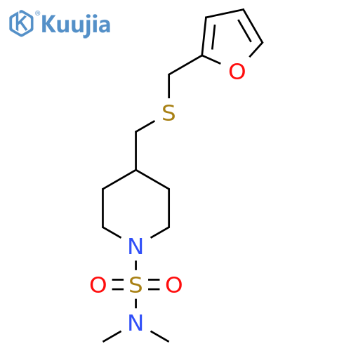 4-({[(furan-2-yl)methyl]sulfanyl}methyl)-N,N-dimethylpiperidine-1-sulfonamide structure