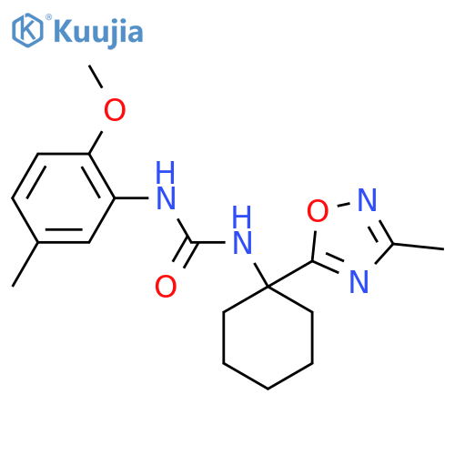 1-(2-methoxy-5-methylphenyl)-3-1-(3-methyl-1,2,4-oxadiazol-5-yl)cyclohexylurea structure
