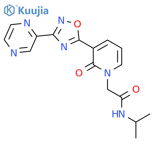 2-{2-oxo-3-3-(pyrazin-2-yl)-1,2,4-oxadiazol-5-yl-1,2-dihydropyridin-1-yl}-N-(propan-2-yl)acetamide structure