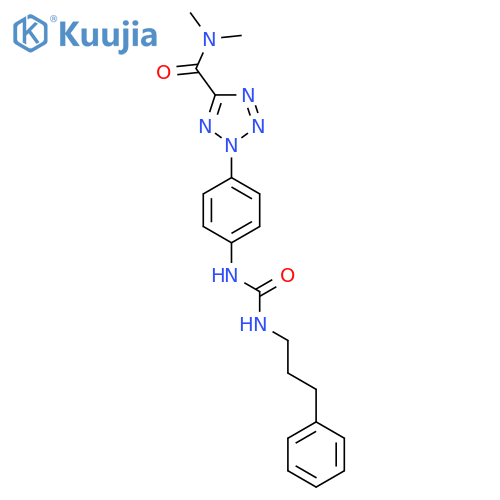 N,N-dimethyl-2-(4-{(3-phenylpropyl)carbamoylamino}phenyl)-2H-1,2,3,4-tetrazole-5-carboxamide structure