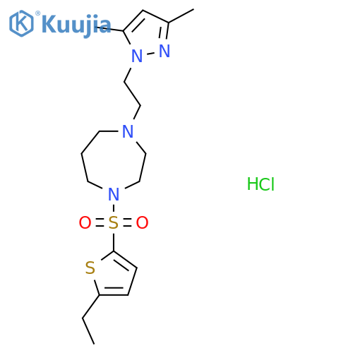 1-2-(3,5-dimethyl-1H-pyrazol-1-yl)ethyl-4-(5-ethylthiophen-2-yl)sulfonyl-1,4-diazepane hydrochloride structure