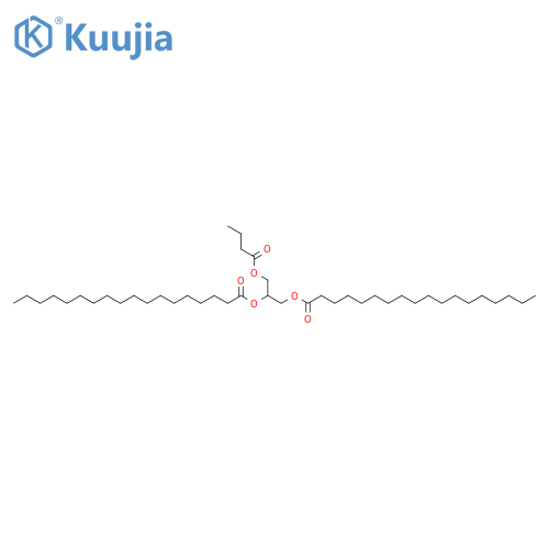 Glycerol trialkanoates (diacid, unsymmetrical); Glycerol 1,2-dioctadecanoate 3-butanoate structure