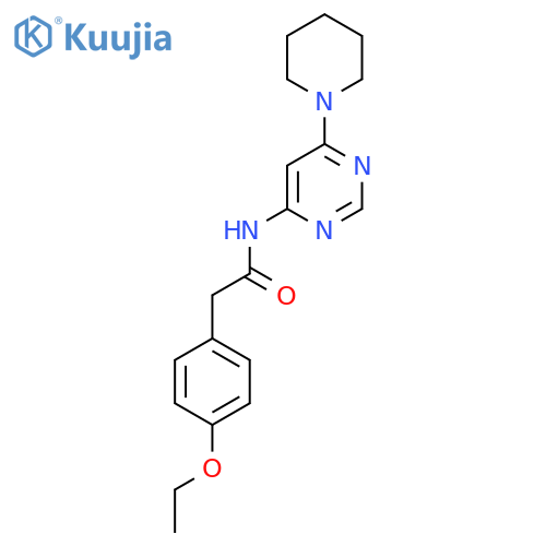 2-(4-ethoxyphenyl)-N-6-(piperidin-1-yl)pyrimidin-4-ylacetamide structure