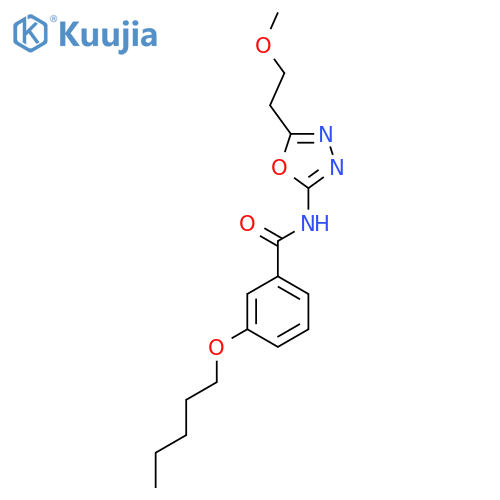 N-5-(2-methoxyethyl)-1,3,4-oxadiazol-2-yl-3-(pentyloxy)benzamide structure
