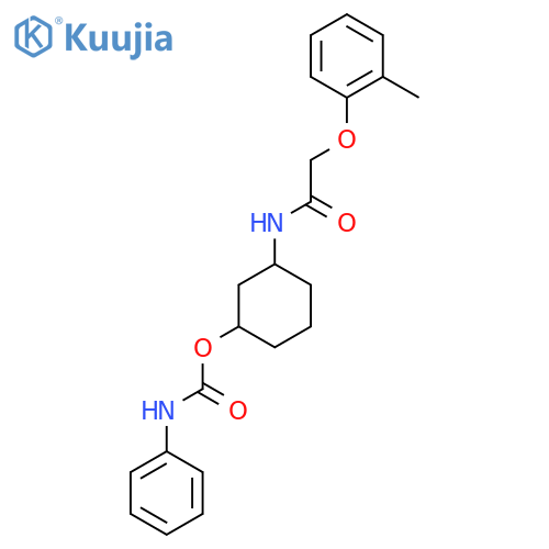 3-2-(2-methylphenoxy)acetamidocyclohexyl N-phenylcarbamate structure