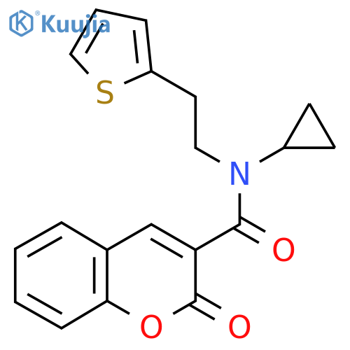 N-cyclopropyl-2-oxo-N-2-(thiophen-2-yl)ethyl-2H-chromene-3-carboxamide structure