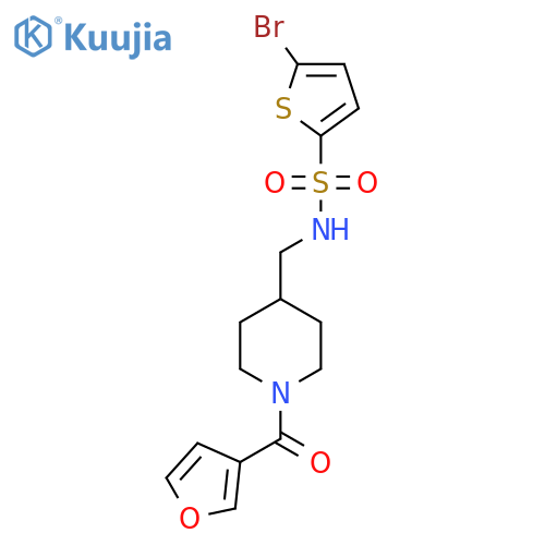 5-bromo-N-{1-(furan-3-carbonyl)piperidin-4-ylmethyl}thiophene-2-sulfonamide structure