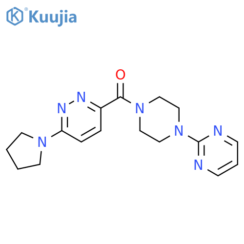 3-4-(pyrimidin-2-yl)piperazine-1-carbonyl-6-(pyrrolidin-1-yl)pyridazine structure