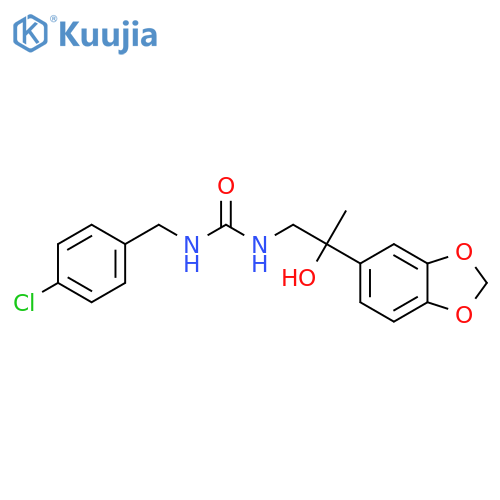 3-2-(2H-1,3-benzodioxol-5-yl)-2-hydroxypropyl-1-(4-chlorophenyl)methylurea structure