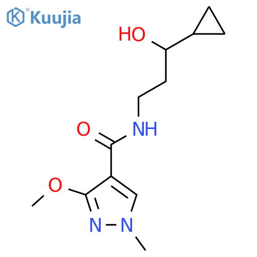 N-(3-cyclopropyl-3-hydroxypropyl)-3-methoxy-1-methyl-1H-pyrazole-4-carboxamide structure