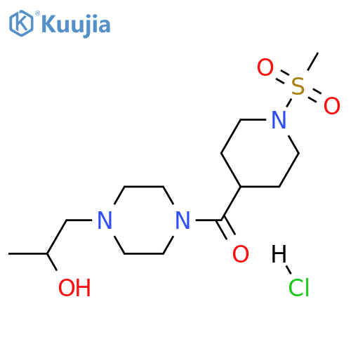 1-4-(1-methanesulfonylpiperidine-4-carbonyl)piperazin-1-ylpropan-2-ol hydrochloride structure