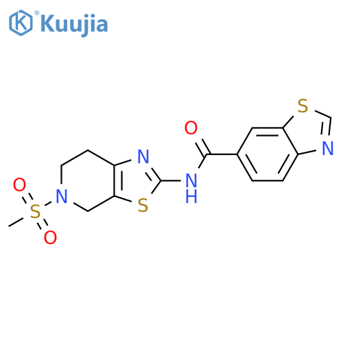 N-{5-methanesulfonyl-4H,5H,6H,7H-1,3thiazolo5,4-cpyridin-2-yl}-1,3-benzothiazole-6-carboxamide structure