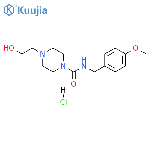 4-(2-hydroxypropyl)-N-(4-methoxyphenyl)methylpiperazine-1-carboxamide hydrochloride structure