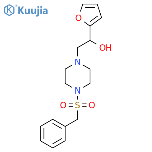 1-(furan-2-yl)-2-(4-phenylmethanesulfonylpiperazin-1-yl)ethan-1-ol structure
