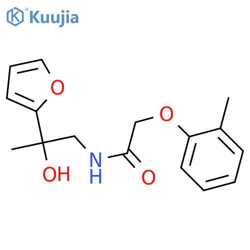 N-2-(furan-2-yl)-2-hydroxypropyl-2-(2-methylphenoxy)acetamide structure