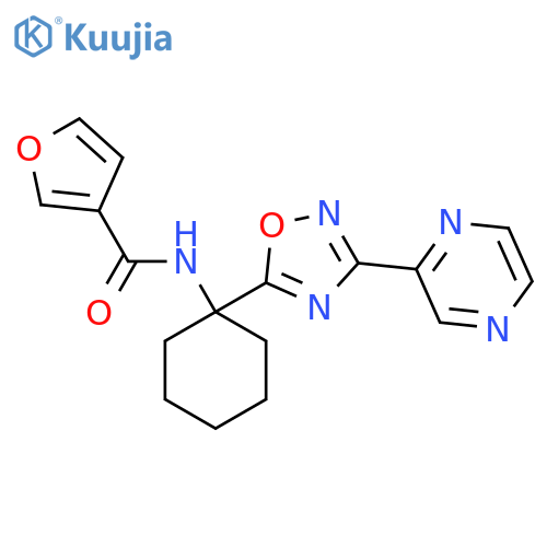N-{1-3-(pyrazin-2-yl)-1,2,4-oxadiazol-5-ylcyclohexyl}furan-3-carboxamide structure