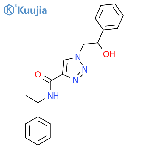 1-(2-hydroxy-2-phenylethyl)-N-(1-phenylethyl)-1H-1,2,3-triazole-4-carboxamide structure
