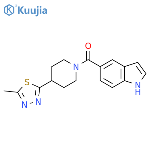5-4-(5-methyl-1,3,4-thiadiazol-2-yl)piperidine-1-carbonyl-1H-indole structure