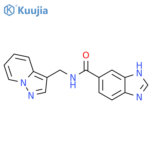 N-({pyrazolo1,5-apyridin-3-yl}methyl)-1H-1,3-benzodiazole-5-carboxamide structure