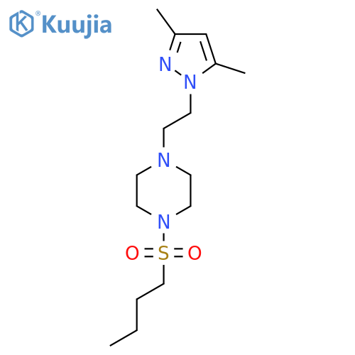 1-(butane-1-sulfonyl)-4-2-(3,5-dimethyl-1H-pyrazol-1-yl)ethylpiperazine structure