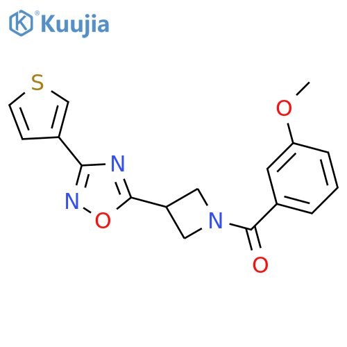 5-1-(3-methoxybenzoyl)azetidin-3-yl-3-(thiophen-3-yl)-1,2,4-oxadiazole structure