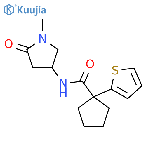N-(1-methyl-5-oxopyrrolidin-3-yl)-1-(thiophen-2-yl)cyclopentane-1-carboxamide structure