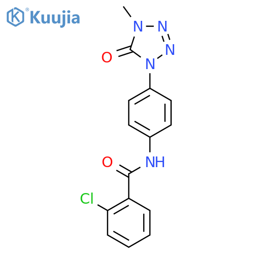 2-chloro-N-4-(4-methyl-5-oxo-4,5-dihydro-1H-1,2,3,4-tetrazol-1-yl)phenylbenzamide structure