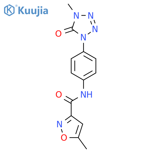 5-methyl-N-4-(4-methyl-5-oxo-4,5-dihydro-1H-1,2,3,4-tetrazol-1-yl)phenyl-1,2-oxazole-3-carboxamide structure