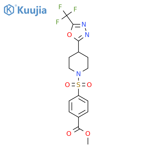 methyl 4-({4-5-(trifluoromethyl)-1,3,4-oxadiazol-2-ylpiperidin-1-yl}sulfonyl)benzoate structure