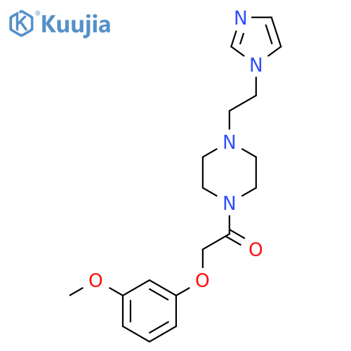 1-{4-2-(1H-imidazol-1-yl)ethylpiperazin-1-yl}-2-(3-methoxyphenoxy)ethan-1-one structure