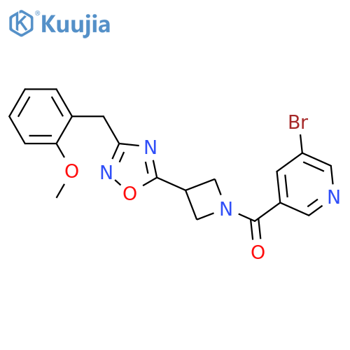3-bromo-5-(3-{3-(2-methoxyphenyl)methyl-1,2,4-oxadiazol-5-yl}azetidine-1-carbonyl)pyridine structure