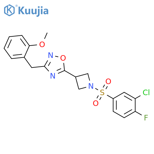 5-1-(3-chloro-4-fluorobenzenesulfonyl)azetidin-3-yl-3-(2-methoxyphenyl)methyl-1,2,4-oxadiazole structure
