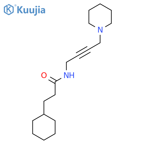 3-cyclohexyl-N-4-(piperidin-1-yl)but-2-yn-1-ylpropanamide structure