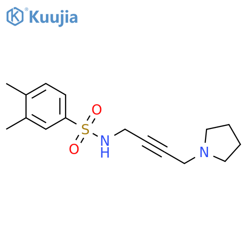 3,4-dimethyl-N-[4-(pyrrolidin-1-yl)but-2-yn-1-yl]benzene-1-sulfonamide structure