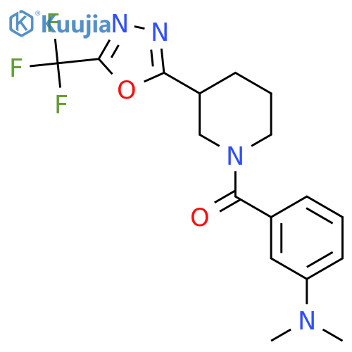 N,N-dimethyl-3-{3-5-(trifluoromethyl)-1,3,4-oxadiazol-2-ylpiperidine-1-carbonyl}aniline structure