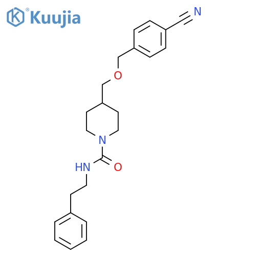 4-{(4-cyanophenyl)methoxymethyl}-N-(2-phenylethyl)piperidine-1-carboxamide structure