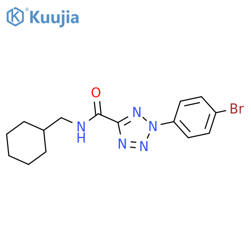 2-(4-bromophenyl)-N-(cyclohexylmethyl)-2H-1,2,3,4-tetrazole-5-carboxamide structure