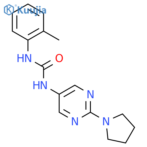 1-(2-methylphenyl)-3-2-(pyrrolidin-1-yl)pyrimidin-5-ylurea structure