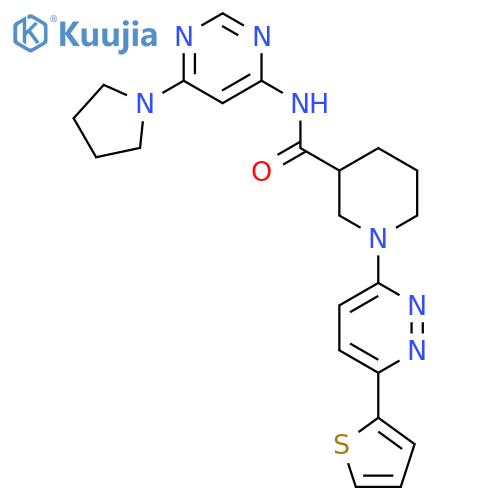 N-6-(pyrrolidin-1-yl)pyrimidin-4-yl-1-6-(thiophen-2-yl)pyridazin-3-ylpiperidine-3-carboxamide structure